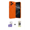 MARSİLYAN™- iPhone 17 Pro Max Kılıf Çekirdek Klasik Özel Seri - Siyah Joko Magic 5D Hayalet Cam + Gümüş Bilvis Titan Kamera Lens