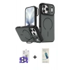 MARSİLYAN™- iPhone 17 Pro Max Kılıf Çekirdek Klasik - Şeffaf Pasifik Cam Ekran Koruyucu + Bilvis Titan Kamera Lens - NLGY