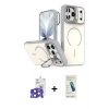 MARSİLYAN™- iPhone 17 Pro Max Kılıf Çekirdek Klasik - Şeffaf Pasifik Cam Ekran Koruyucu + Bilvis Titan Kamera Lens - LT