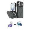 MARSİLYAN™- iPhone 17 Pro Max Kılıf Çekirdek Klasik - Siyah 3D Antistatik Cam Ekran Koruyucu + Bilvis Titan Kamera Lens - GS