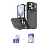 MARSİLYAN™- iPhone 17 Pro Max Kılıf Çekirdek Klasik - Siyah Bilvis 5in1 3D Magic Cam Ekran Koruyucu + Bilvis Titan Kamera Lens - GS