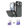 MARSİLYAN™- iPhone 17 Pro Max Kılıf Çekirdek Klasik - Siyah Bilvis 5in1 5D Magic Hayalet Cam Ekran Koruyucu + Bilvis Titan Kamera Lens - TU