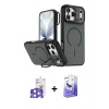 MARSİLYAN™- iPhone 17 Pro Max Kılıf Çekirdek Klasik - Siyah Bilvis 5in1 5D Magic Hayalet Cam Ekran Koruyucu + Bilvis Titan Kamera Lens - GS