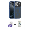 MARSİLYAN™- iPhone 17 Pro Max Kılıf Doruk Form Serisi - Şeffaf Pasifik Cam Ekran Koruyucu + Bilvis Titan Kamera Lens - GS