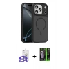 MARSİLYAN™- iPhone 17 Pro Max Kılıf Doruk Form Serisi - Siyah 360 Mat Full Body Arka Koruyucu + Bilvis Titan Kamera Lens - GS
