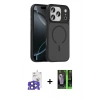 MARSİLYAN™- iPhone 17 Pro Max Kılıf Doruk Form Serisi - Siyah 360 Mat Full Body Arka Koruyucu + Bilvis Titan Kamera Lens - LT