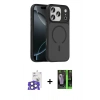 MARSİLYAN™- iPhone 17 Pro Max Kılıf Doruk Form Serisi - Siyah 360 Mat Full Body Arka Koruyucu + Bilvis Titan Kamera Lens - NLGY