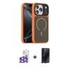MARSİLYAN™- iPhone 17 Pro Max Kılıf Doruk Form Serisi - Siyah 3D Antistatik Hayalet Cam Ekran Koruyucu + Bilvis Titan Kamera Lens - TU