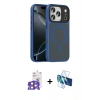 MARSİLYAN™- iPhone 17 Pro Max Kılıf Doruk Form Serisi - Siyah 3D Antistatik Seramik Nano Ekran Koruyucu + Bilvis Titan Kamera Lens - TU