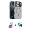 MARSİLYAN™- iPhone 17 Pro Max Kılıf Doruk Form Serisi - Siyah 3D Antistatik Seramik Nano Ekran Koruyucu + Bilvis Titan Kamera Lens - GS