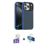 MARSİLYAN™- iPhone 17 Pro Max Kılıf Doruk Form Serisi - Siyah 3D Antistatik Seramik Nano Ekran Koruyucu + Bilvis Titan Kamera Lens - NLGY