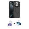 MARSİLYAN™- iPhone 17 Pro Max Kılıf Doruk Form Serisi - Siyah 3D Antistatik Seramik Nano Ekran Koruyucu + Bilvis Titan Kamera Lens - LT