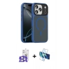 MARSİLYAN™- iPhone 17 Pro Max Kılıf Doruk Form Serisi - Siyah 3D Antistatik Seramik Nano Ekran Koruyucu + Bilvis Titan Kamera Lens - GS