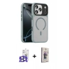 MARSİLYAN™- iPhone 17 Pro Max Kılıf Doruk Form Serisi - Siyah Bilvis 3D Cam Ekran Koruyucu + Bilvis Titan Kamera Lens - NLGY