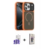 MARSİLYAN™- iPhone 17 Pro Max Kılıf Doruk Form Serisi - Siyah Bilvis 3D Cam Ekran Koruyucu + Bilvis Titan Kamera Lens - LT
