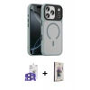MARSİLYAN™- iPhone 17 Pro Max Kılıf Doruk Form Serisi - Siyah Bilvis 3D Cam Ekran Koruyucu + Bilvis Titan Kamera Lens - LT