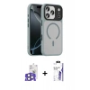MARSİLYAN™- iPhone 17 Pro Max Kılıf Doruk Form Serisi - Siyah Bilvis 3X AR HD Cam Ekran Koruyucu + Bilvis Titan Kamera Lens - NLGY
