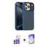 MARSİLYAN™- iPhone 17 Pro Max Kılıf Doruk Form Serisi - Siyah Bilvis 5in1 3D Magic Cam Ekran Koruyucu + Bilvis Titan Kamera Lens - TU
