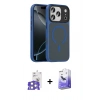 MARSİLYAN™- iPhone 17 Pro Max Kılıf Doruk Form Serisi - Siyah Bilvis 5in1 5D Magic Hayalet Cam Ekran Koruyucu + Gümüş Bilvis Titan Kamera Lens