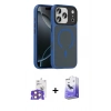 MARSİLYAN™- iPhone 17 Pro Max Kılıf Doruk Form Serisi - Siyah Bilvis 5in1 5D Magic Hayalet Cam Ekran Koruyucu + Bilvis Titan Kamera Lens - TU