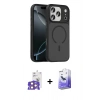 MARSİLYAN™- iPhone 17 Pro Max Kılıf Doruk Form Serisi - Siyah Bilvis 5in1 5D Magic Hayalet Cam Ekran Koruyucu + Bilvis Titan Kamera Lens - TU