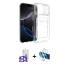 MARSİLYAN™- iPhone 17 Pro Max Kılıf Doruk Klasik Koleksiyonu - Siyah 3D Antistatik Cam Ekran Koruyucu + Bilvis Titan Kamera Lens - GS