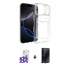 MARSİLYAN™- iPhone 17 Pro Max Kılıf Doruk Klasik Koleksiyonu - Siyah 3D Antistatik Hayalet Cam Ekran Koruyucu + Bilvis Titan Kamera Lens - TU