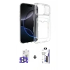 MARSİLYAN™- iPhone 17 Pro Max Kılıf Doruk Klasik Koleksiyonu - Siyah Bilvis 3X AR Hayalet Cam Ekran Koruyucu + Bilvis Titan Kamera Lens - NLGY