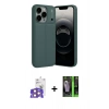 MARSİLYAN™- iPhone 17 Pro Max Kılıf Doruk Klasik Özel Seri - Şeffaf 360 Full Body Arka Koruyucu + Bilvis Titan Kamera Lens - TU