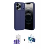 MARSİLYAN™- iPhone 17 Pro Max Kılıf Doruk Klasik Özel Seri - Siyah 3D Antistatik Cam Ekran Koruyucu + Bilvis Titan Kamera Lens - LT
