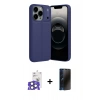 MARSİLYAN™- iPhone 17 Pro Max Kılıf Doruk Klasik Özel Seri - Siyah 3D Antistatik Hayalet Cam Ekran Koruyucu + Bilvis Titan Kamera Lens - NLGY