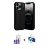 MARSİLYAN™- iPhone 17 Pro Max Kılıf Doruk Klasik Özel Seri - Siyah 3D Antistatik Seramik Nano Ekran Koruyucu + Bilvis Titan Kamera Lens - TU