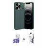 MARSİLYAN™- iPhone 17 Pro Max Kılıf Doruk Klasik Özel Seri - Siyah Bilvis 3X AR Hayalet Cam Ekran Koruyucu + Bilvis Titan Kamera Lens - GS