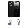 MARSİLYAN™- iPhone 17 Pro Max Kılıf Doruk Klasik Özel Seri - Siyah Bilvis 3X AR Hayalet Cam Ekran Koruyucu + Bilvis Titan Kamera Lens - GS