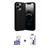 MARSİLYAN™- iPhone 17 Pro Max Kılıf Doruk Klasik Özel Seri - Siyah Bilvis 3X AR Hayalet Cam Ekran Koruyucu + Bilvis Titan Kamera Lens - NLGY