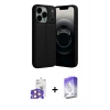 MARSİLYAN™- iPhone 17 Pro Max Kılıf Doruk Klasik Özel Seri - Siyah Bilvis 5in1 3D Magic Cam Ekran Koruyucu + Bilvis Titan Kamera Lens - TU