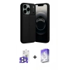 MARSİLYAN™- iPhone 17 Pro Max Kılıf Doruk Klasik Özel Seri - Siyah Bilvis 5in1 3D Magic Cam Ekran Koruyucu + Bilvis Titan Kamera Lens - NLGY
