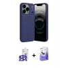 MARSİLYAN™- iPhone 17 Pro Max Kılıf Doruk Klasik Özel Seri - Siyah Bilvis 5in1 5D Magic Hayalet Cam Ekran Koruyucu + Bilvis Titan Kamera Lens - LT
