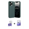 MARSİLYAN™- iPhone 17 Pro Max Kılıf Doruk Klasik Özel Seri - Siyah Bilvis 5in1 5D Magic Hayalet Cam Ekran Koruyucu + Bilvis Titan Kamera Lens - LT