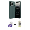 MARSİLYAN™- iPhone 17 Pro Max Kılıf Doruk Klasik Özel Seri - Siyah Joko Magic 5D Hayalet Cam + Turuncu Bilvis Titan Kamera Lens