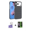 MARSİLYAN™- iPhone 17 Pro Max Kılıf Doruk Serisi - Siyah 360 Mat Full Body Arka Koruyucu + Bilvis Titan Kamera Lens - GS