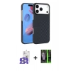 MARSİLYAN™- iPhone 17 Pro Max Kılıf Doruk Serisi - Siyah 360 Mat Full Body Arka Koruyucu + Bilvis Titan Kamera Lens - GS