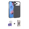 MARSİLYAN™- iPhone 17 Pro Max Kılıf Doruk Serisi - Siyah Bilvis 3D Cam Ekran Koruyucu + Bilvis Titan Kamera Lens - LT