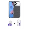 MARSİLYAN™- iPhone 17 Pro Max Kılıf Doruk Serisi - Siyah Bilvis 3X AR HD Cam Ekran Koruyucu + Bilvis Titan Kamera Lens - GS