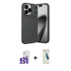 MARSİLYAN™- iPhone 17 Pro Max Kılıf Eksen Form Prime - Şeffaf Pasifik Cam Ekran Koruyucu + Turuncu Bilvis Titan Kamera Lens