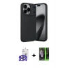 MARSİLYAN™- iPhone 17 Pro Max Kılıf Eksen Form Prime - Siyah 360 Mat Full Body Arka Koruyucu + Bilvis Titan Kamera Lens - LT
