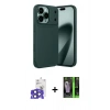 MARSİLYAN™- iPhone 17 Pro Max Kılıf Eksen Form Prime - Siyah 360 Mat Full Body Arka Koruyucu + Bilvis Titan Kamera Lens - LT