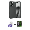 MARSİLYAN™- iPhone 17 Pro Max Kılıf Eksen Form Prime - Siyah 360 Mat Full Body Arka Koruyucu + Bilvis Titan Kamera Lens - GS