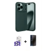 MARSİLYAN™- iPhone 17 Pro Max Kılıf Eksen Form Prime - Siyah 3D Antistatik Hayalet Cam Ekran Koruyucu + Bilvis Titan Kamera Lens - NLGY