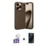 MARSİLYAN™- iPhone 17 Pro Max Kılıf Eksen Form Prime - Siyah 3D Antistatik Hayalet Cam Ekran Koruyucu + Bilvis Titan Kamera Lens - NLGY